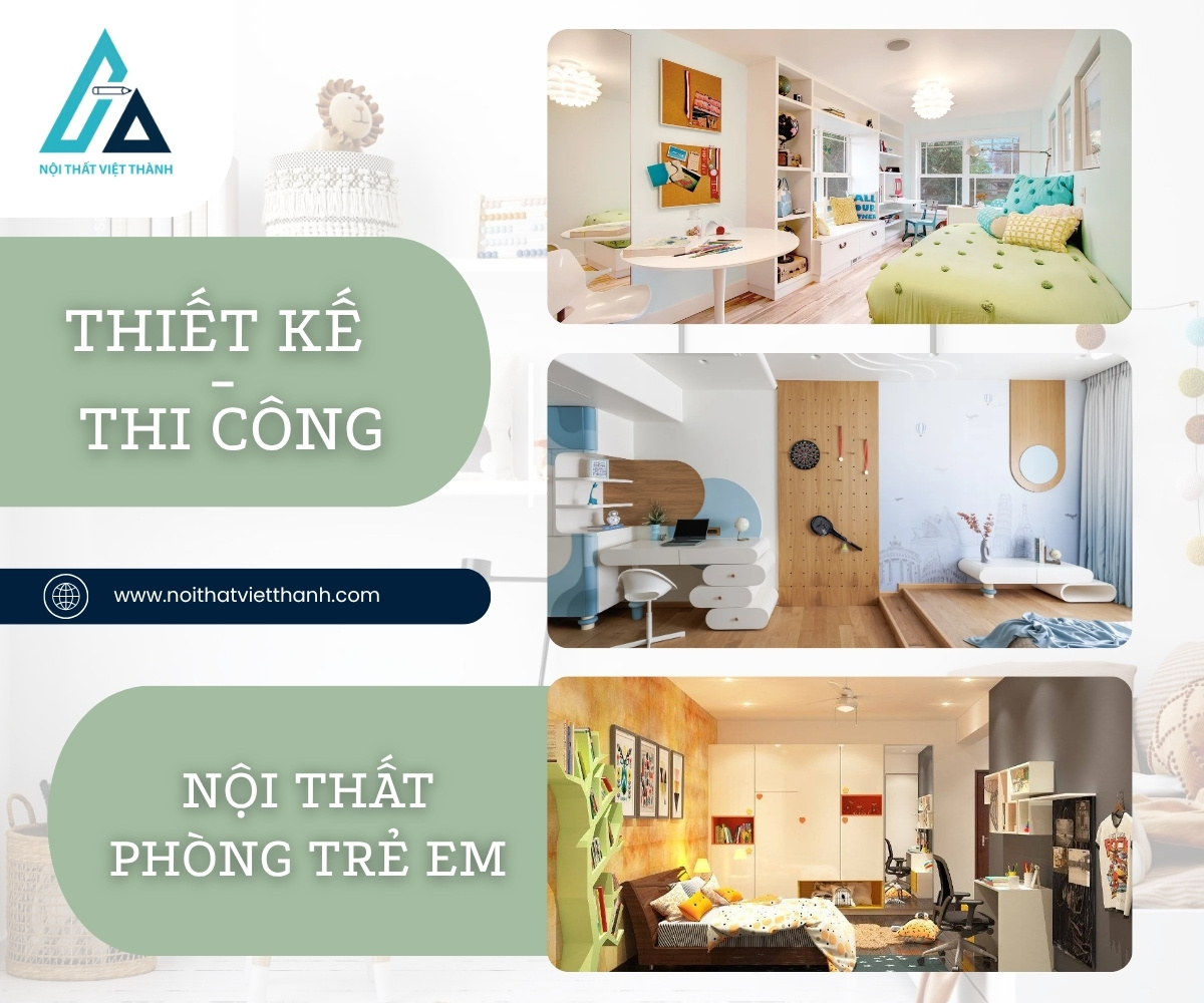 Thiết kế thi công nội thất phòng trẻ em thông minh, tiện ích, an toàn